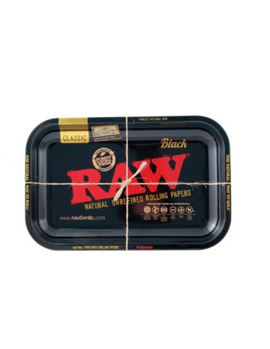 BANDEJA METALICA RAW BLACK MEDIANA 1 UDS