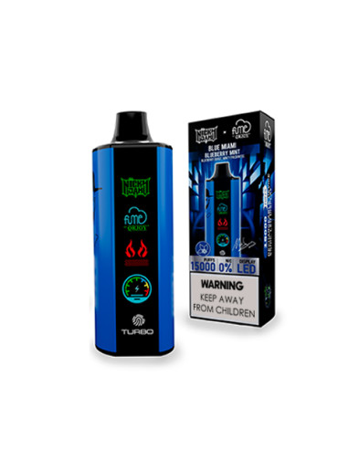 FUME VAPE NICKY JAM BLUEBERRY MINT BLUE MIAMI 0% NIC 15.000 PUFF