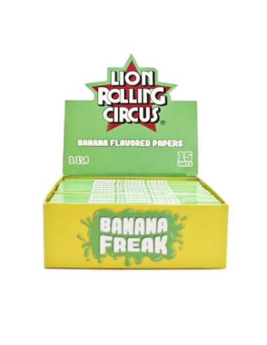 LRC PAPELILLOS 1 1/4 SABOR BANANA FREAK 15 UDS